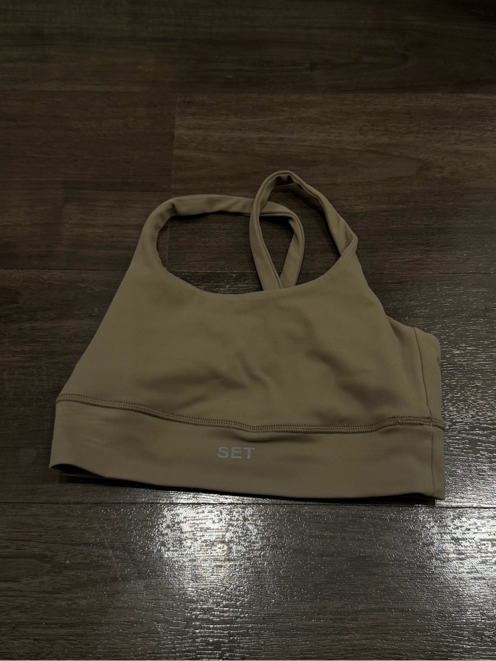 SET Active Olive Green Strappy Sports Bra